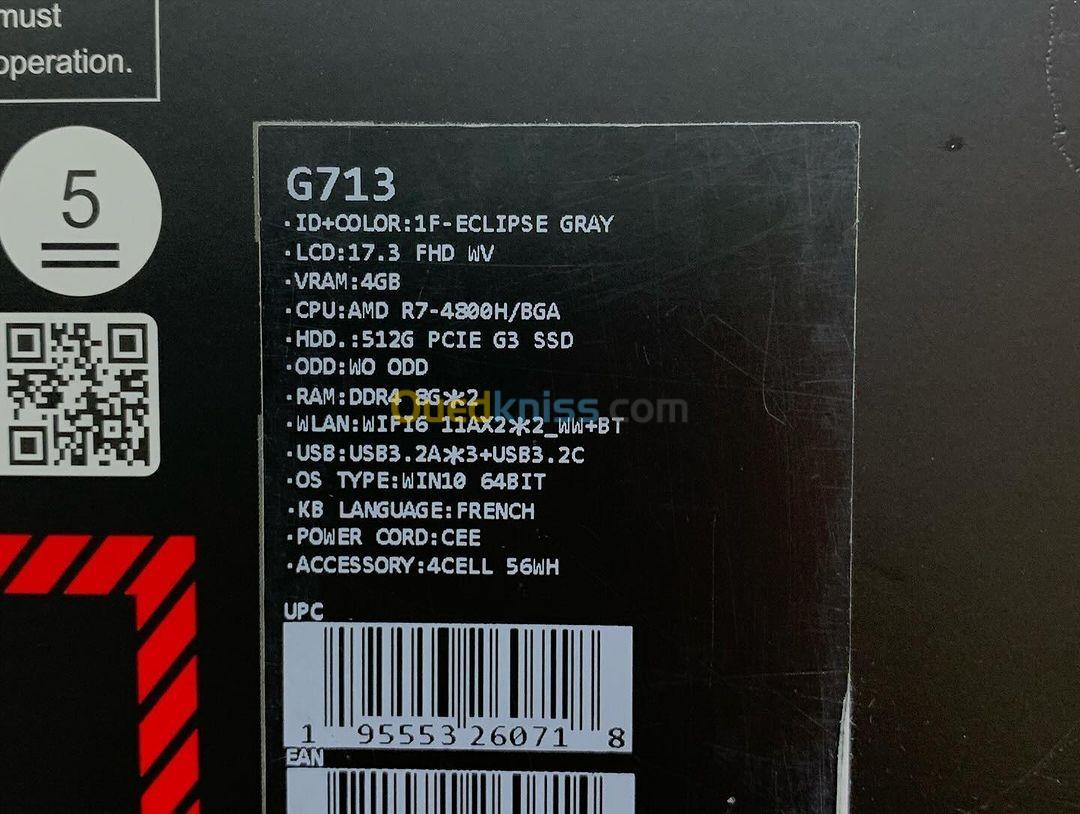 ASUS ROG STRIX G713 RYZEN 7 4800H 16GB 512GB SSD RTX 3050TI