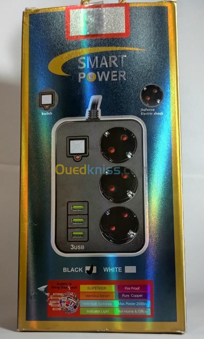 Smart Power Multiprise Electrique avec Port USB - Rallonge 2500