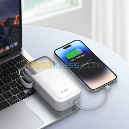 LDNIO 30000mAh Power Bank built-in dual cable 22.5w Fast charging PQ30 