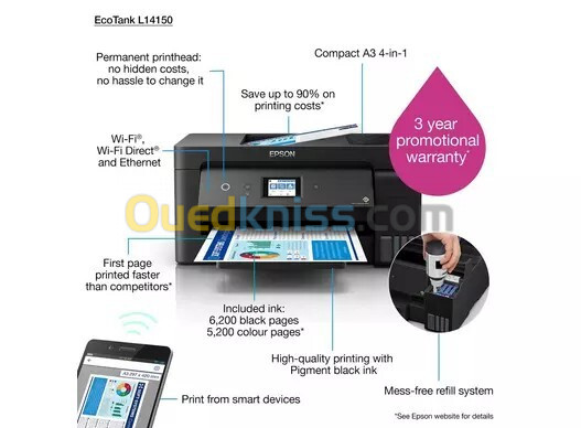 Epson EcoTank L14150 multifonction A3 couleur réservoir d'encre 