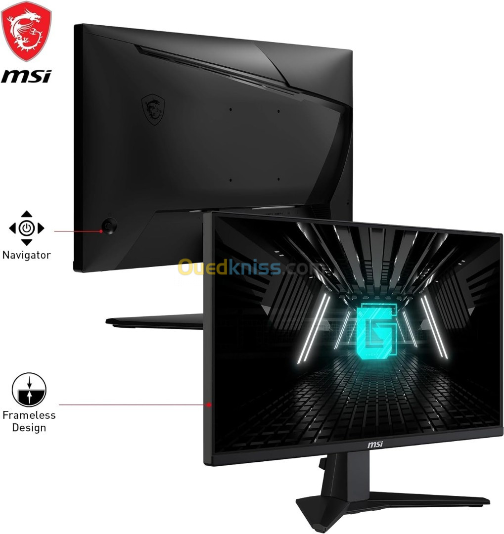 MSI G255F Écran gaming FHD 24,5 pouces - Dalle Rapid IPS 1920 x 1080, 180 Hz / 1ms