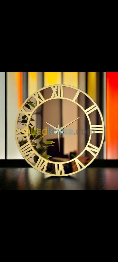 Horloge Murale Décorative Chiffres Plexiglass Avec Fond En Acrylique effet miroir 40Cm / 40Cm