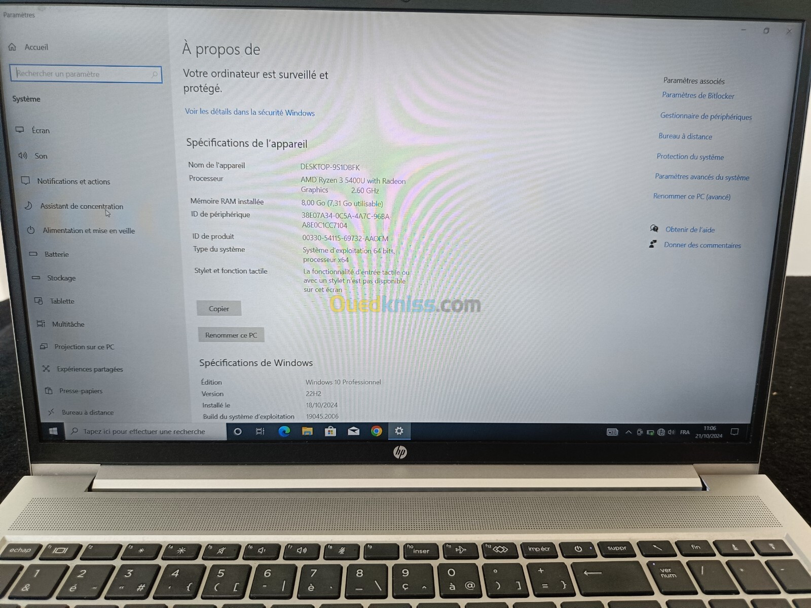 LAPTOP HP PROBOOK RYZEN3 RAM 8G SSD 256G