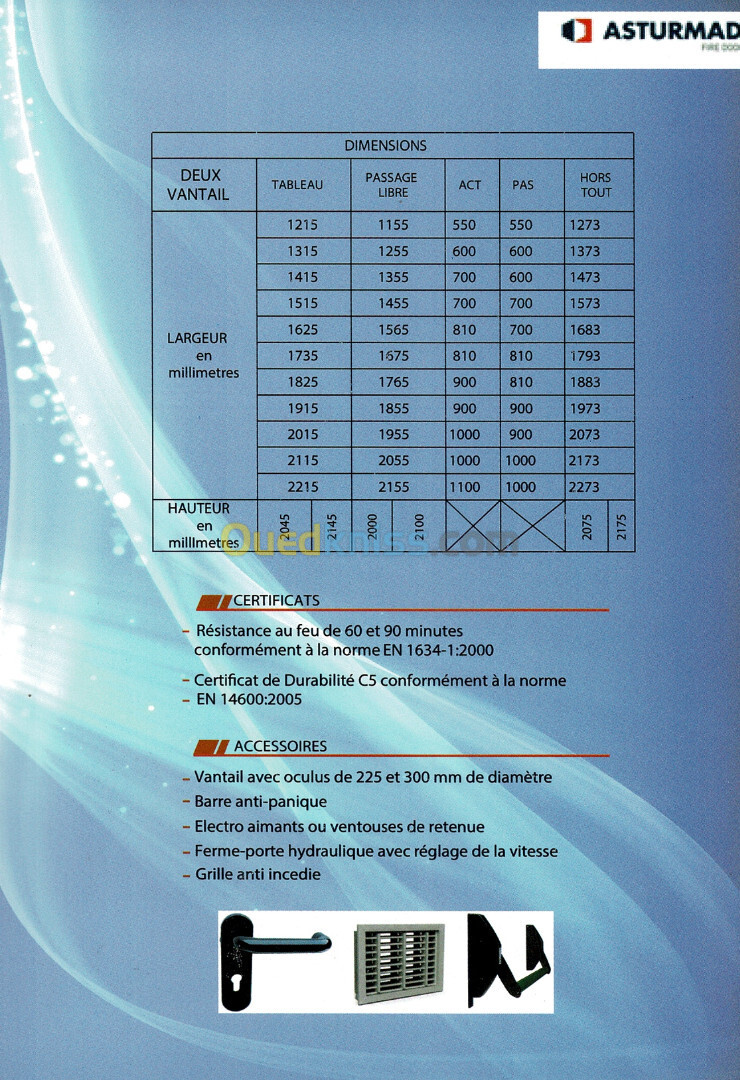 PORTE COUPE FEU ET MULTIUSAGE