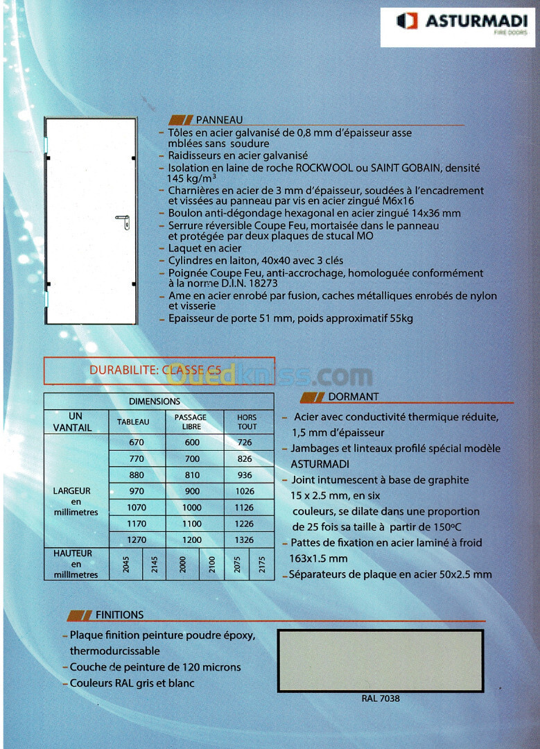 PORTE COUPE FEU ET MULTIUSAGE