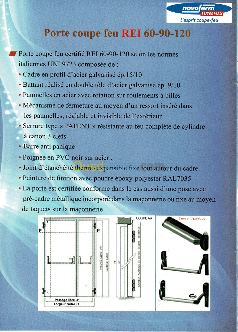 PORTE COUPE FEU ET MULTIUSAGE