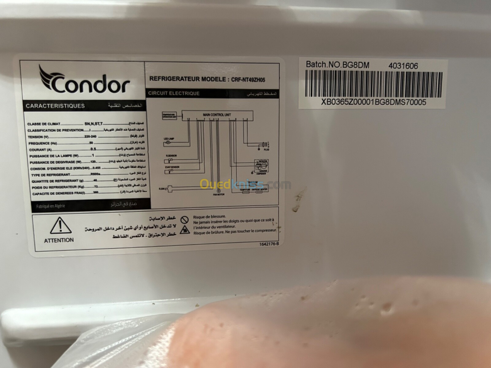 Frigidaire condor une porte 