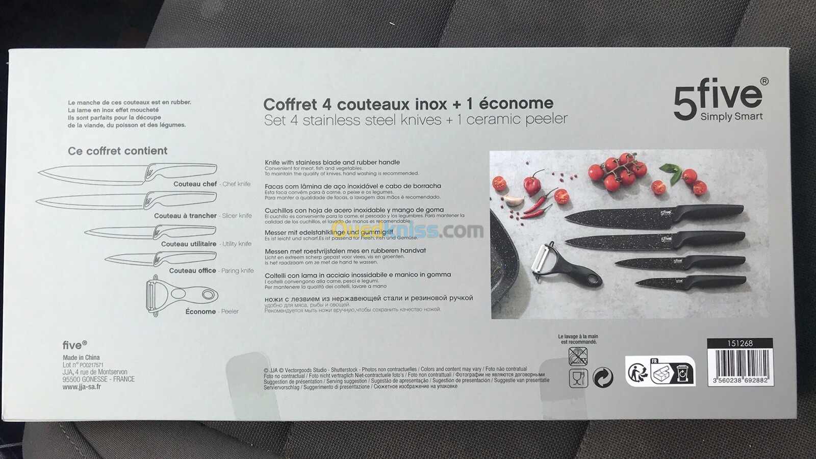 Coffret de 4 couteaux + 1 économe