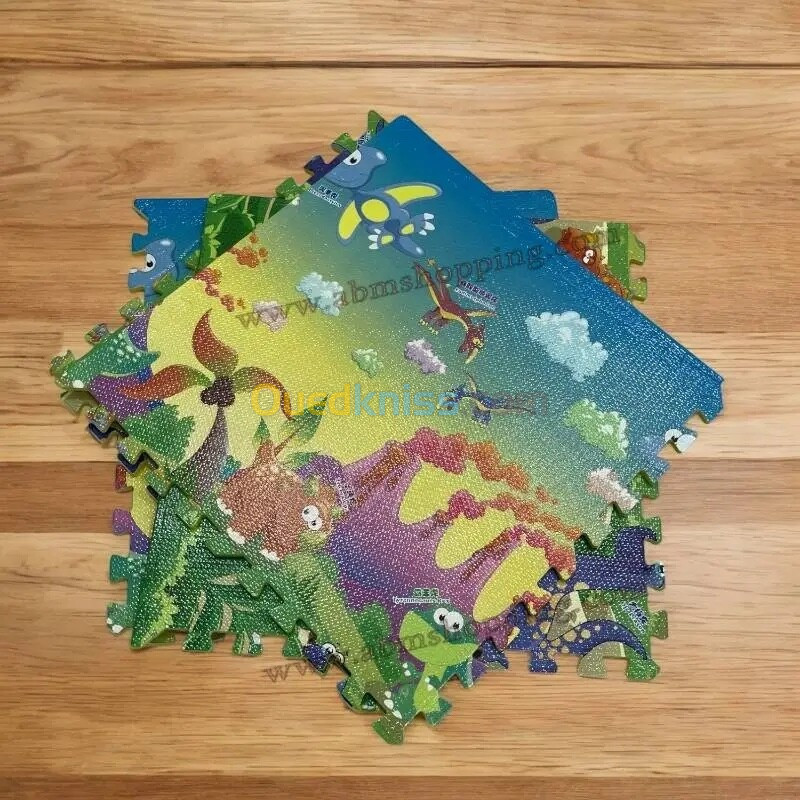 Tapis puzzle dessin animaux en mousse pour enfants 120x120cm