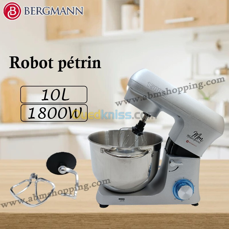 Robot pétrin 1800W , 10L | Bergmann