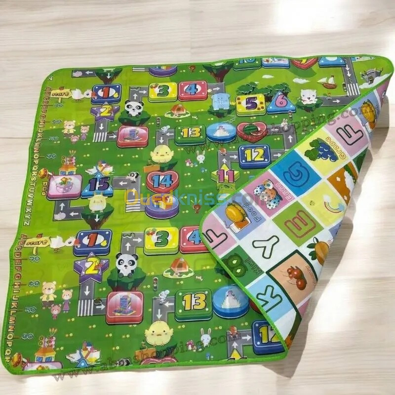 Tapis de jeux pour enfants double face (180cm150cm)حصيرة اللعب للاطفال ذات وجهين