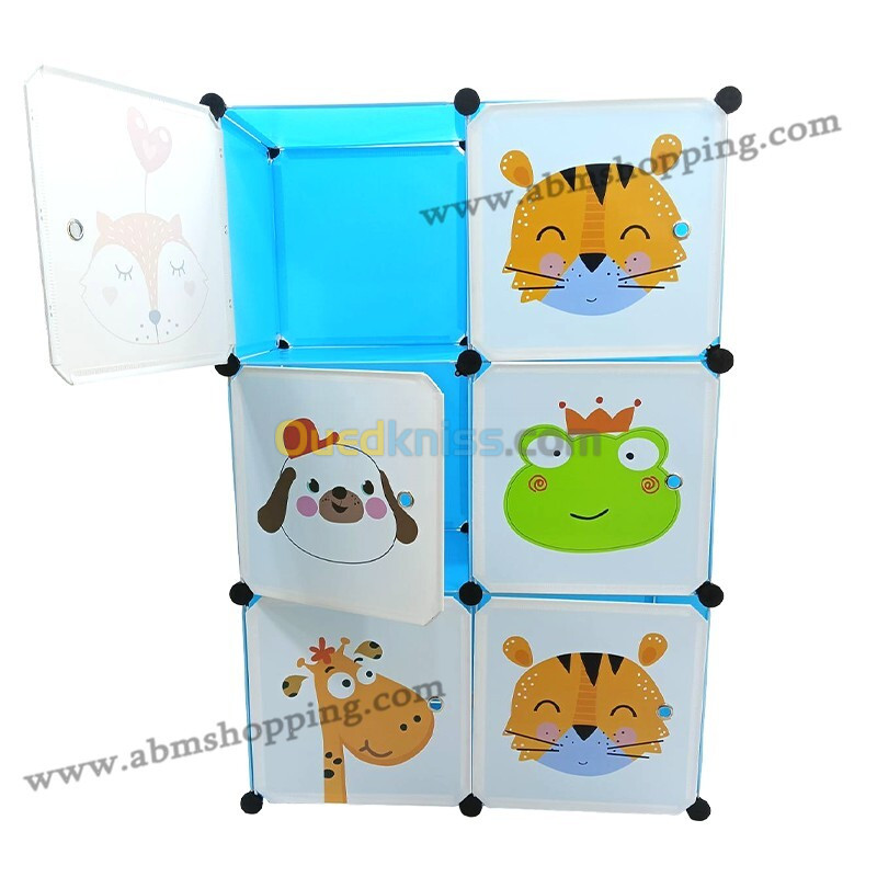 Armoire de rangement pour enfants avec illustrations d animaux