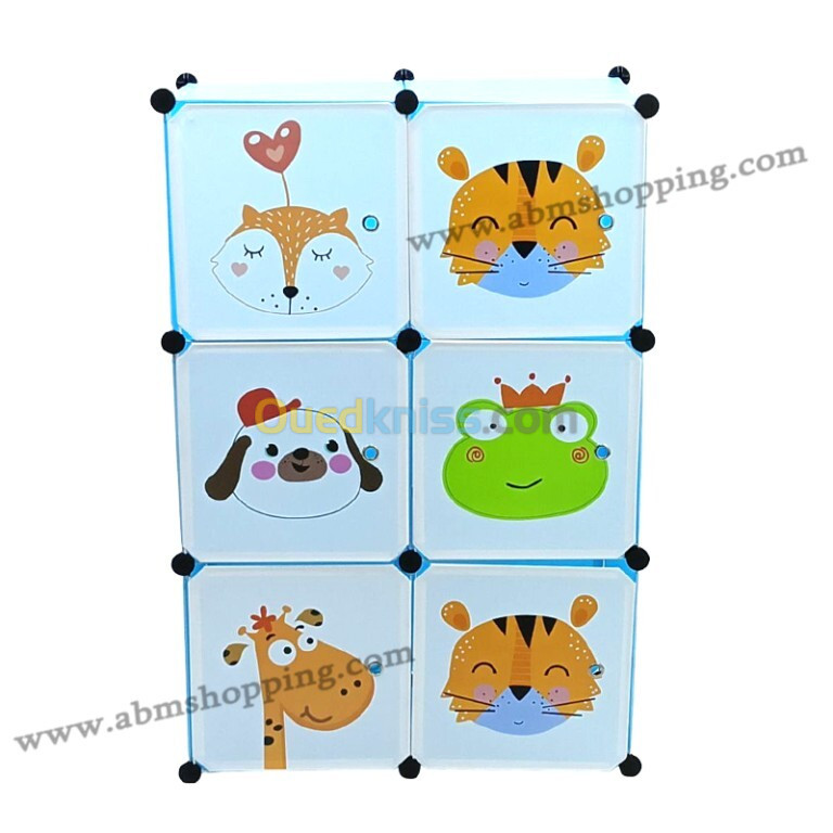 Armoire de rangement pour enfants avec illustrations d animaux