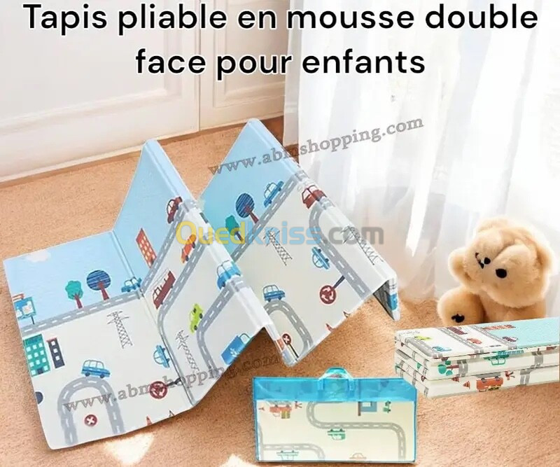 Tapis pliable en mousse double face pour enfants(190 88 cm) حصيرة الاطفال قابلة للطي ذات وجهين