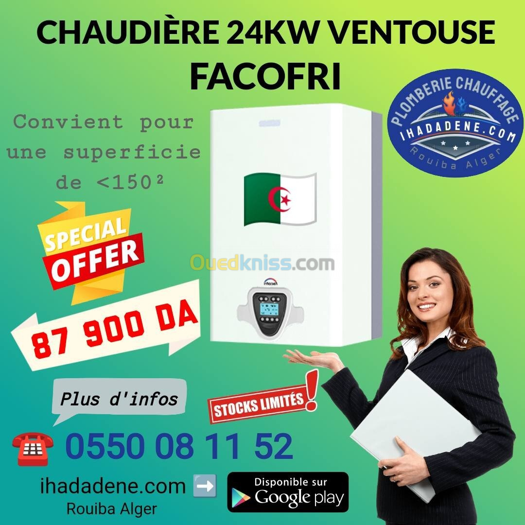 Chaudière facofri 24kw a ventouse