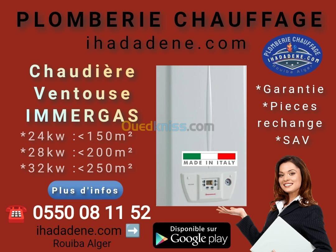 CHAUDIÈRE IMMERGAS 24 KW - 28 KW - 32 KW A VENTOUSE 