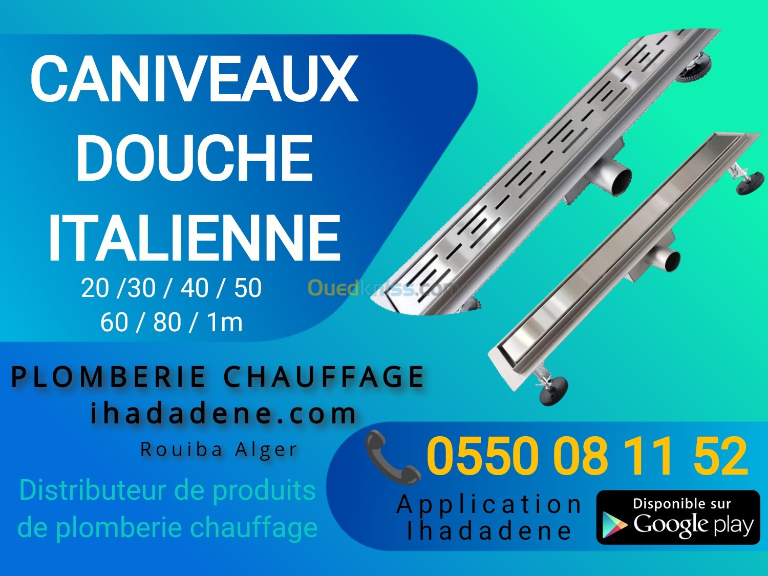 Caniveaux de douche italienne