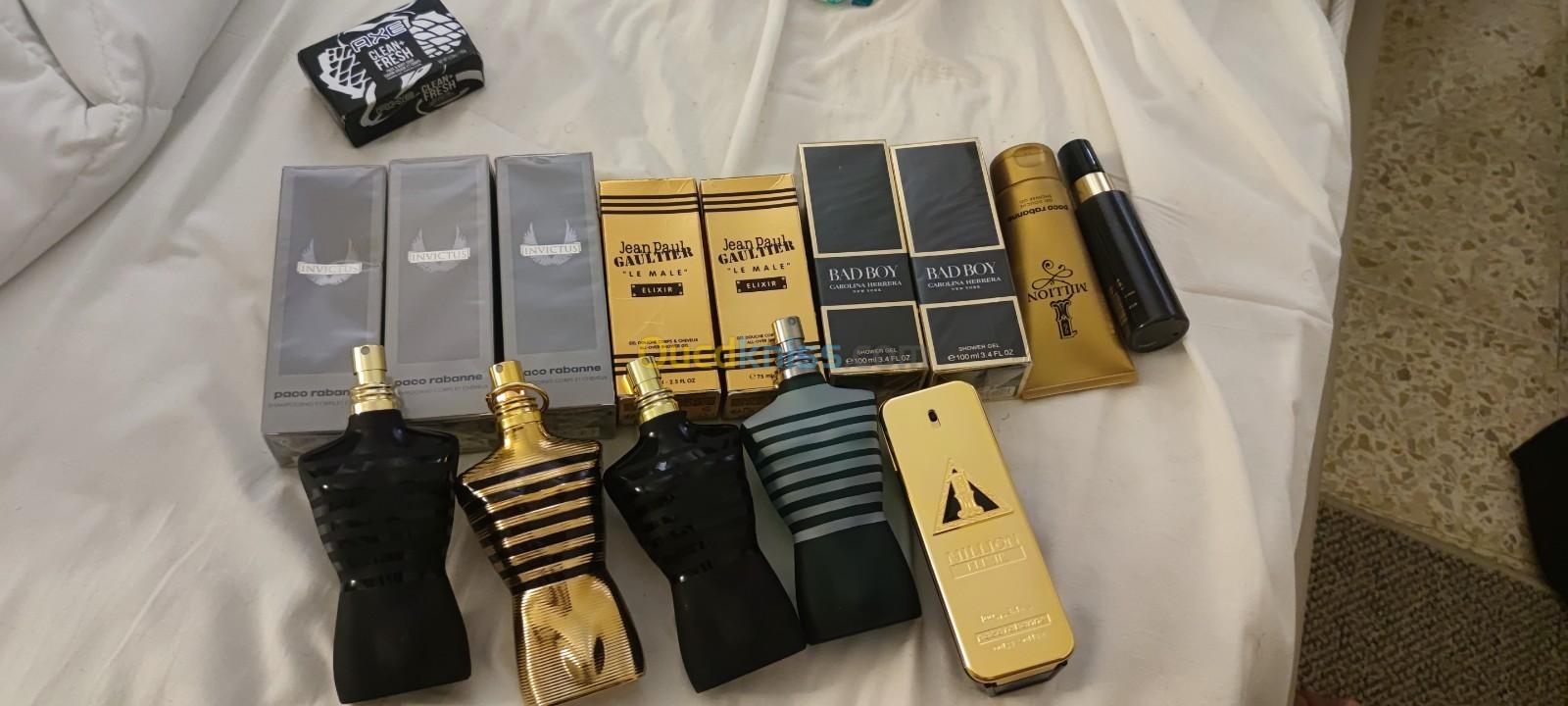 Parfum original one million et jaune Paul Gaultier le male plus des gele douches