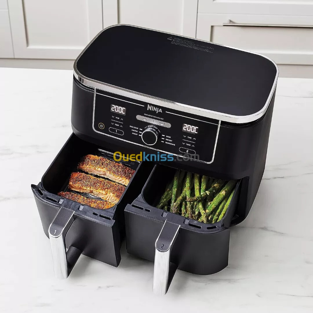 Friteuse a air sans huile - Airfryer 2 tirroires - 9.5L - 2600W - 6 programmes - AF451EU