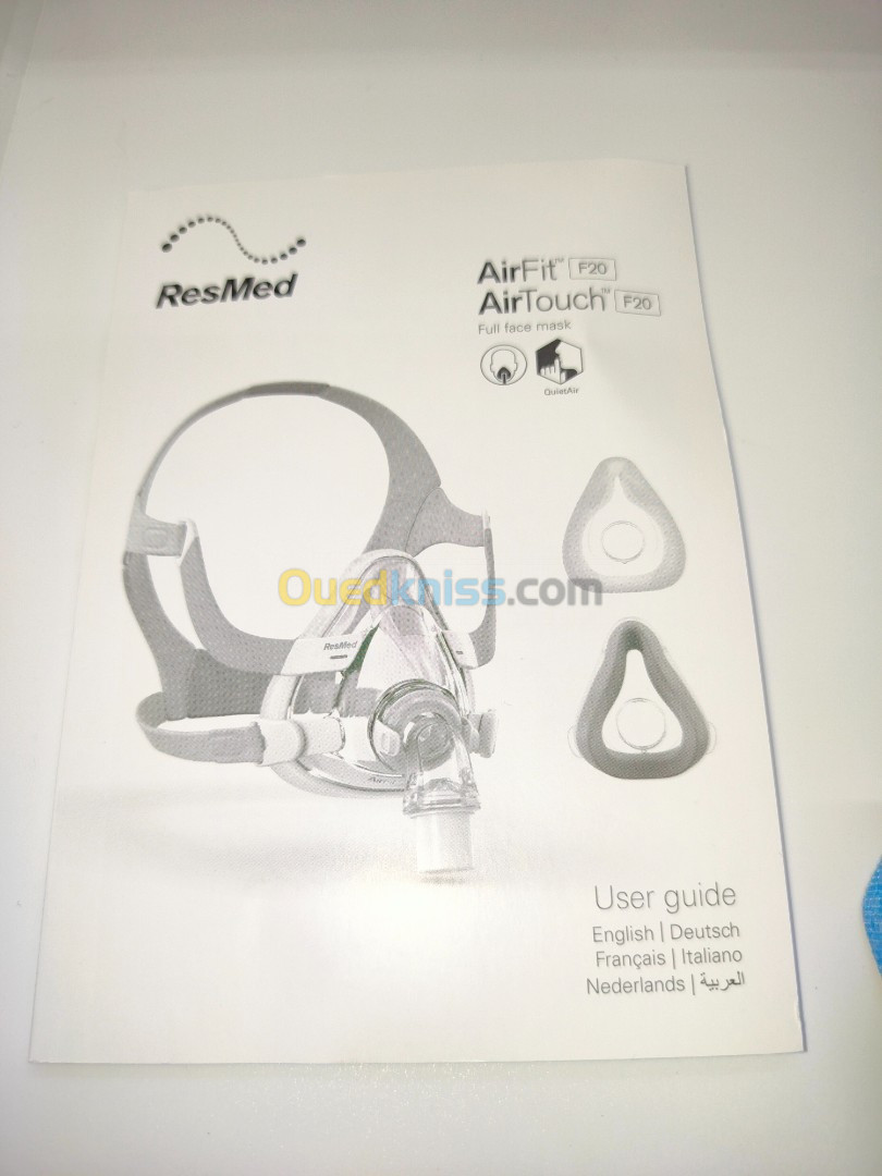 Masque Facial Intégral Resmed AirFit F20 - Pour les Appareils Apnée du Sommeil M et L - CPAP VNI