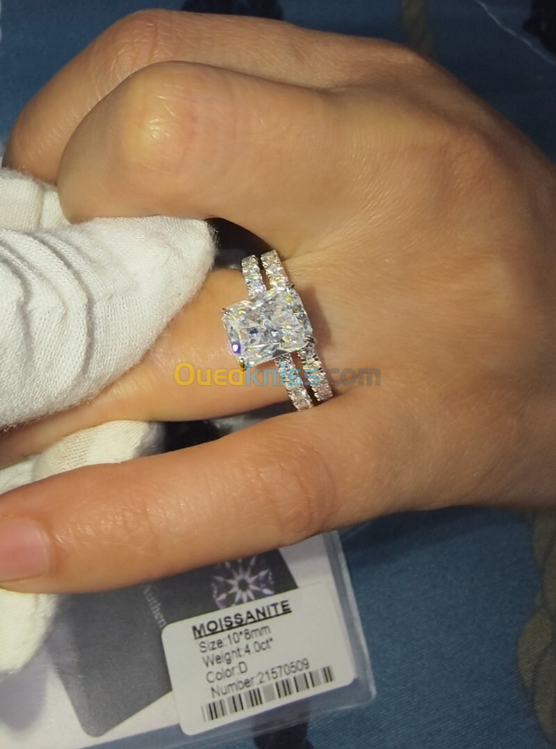 Bague alliance en diamant moissanite  خاتم الماس موزانيت