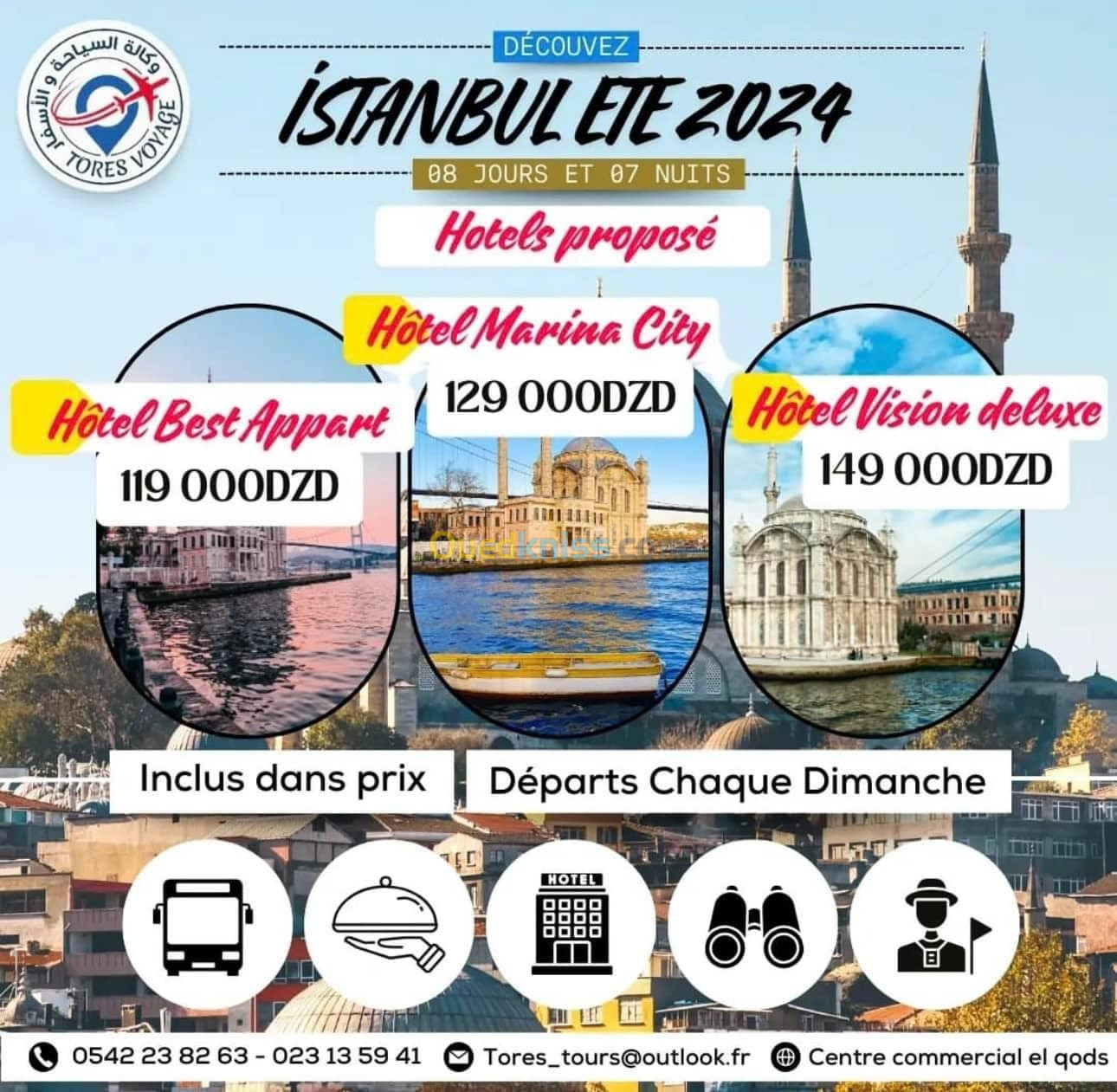 Promo Voyage Istanbul Septembre a partir de 119 000 DZD