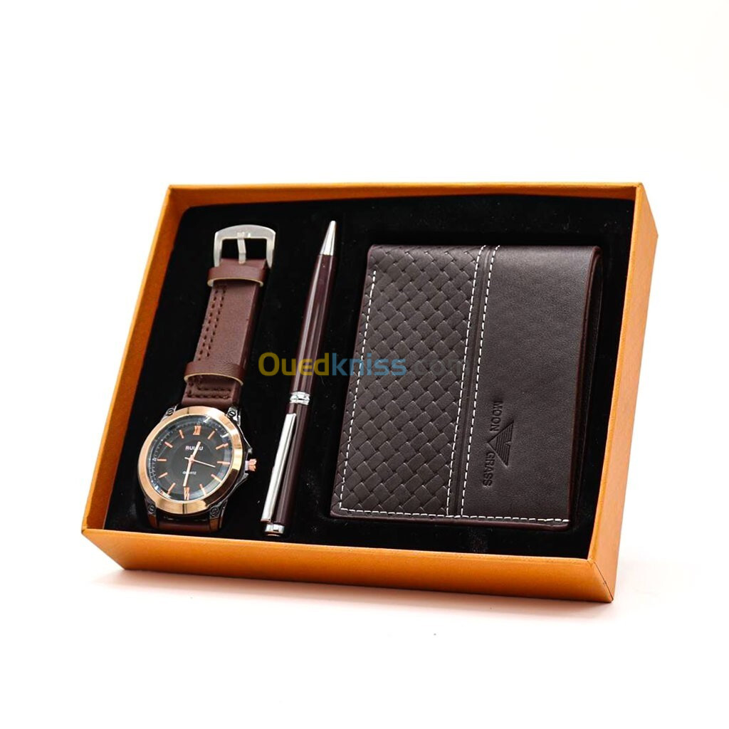 Pack Montre Classique , Porte Monnaie , Stylo