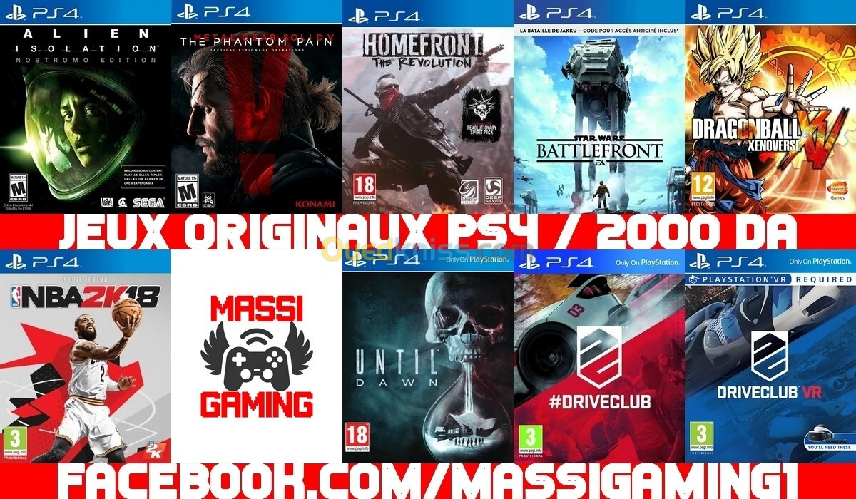 JEUX PS4 ORIGINAUX (LES JEUX FA TSAWAR) *