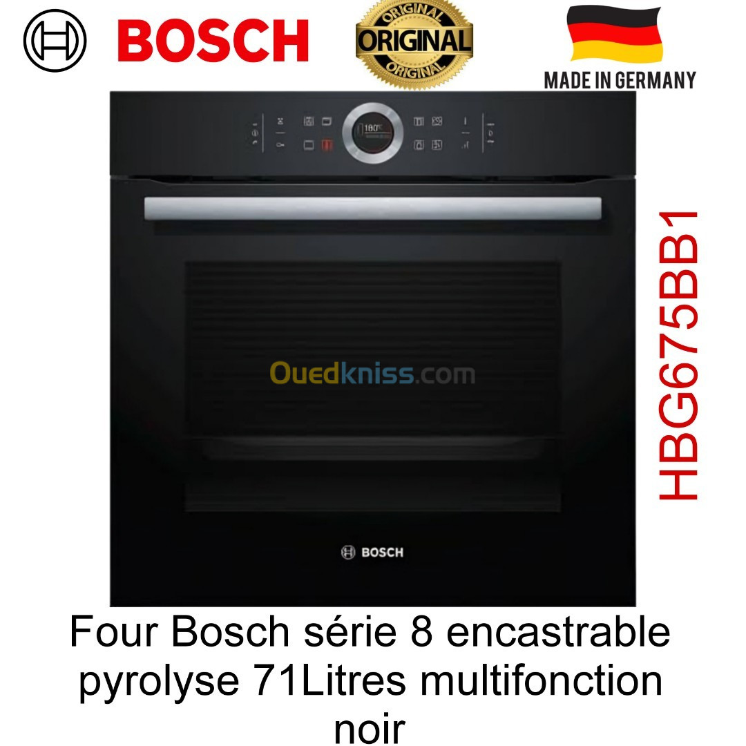 Four Bosch série 8 Noir Livraison gratuite 58 wilayas HBG675BB1 encastrable pyrolyse  