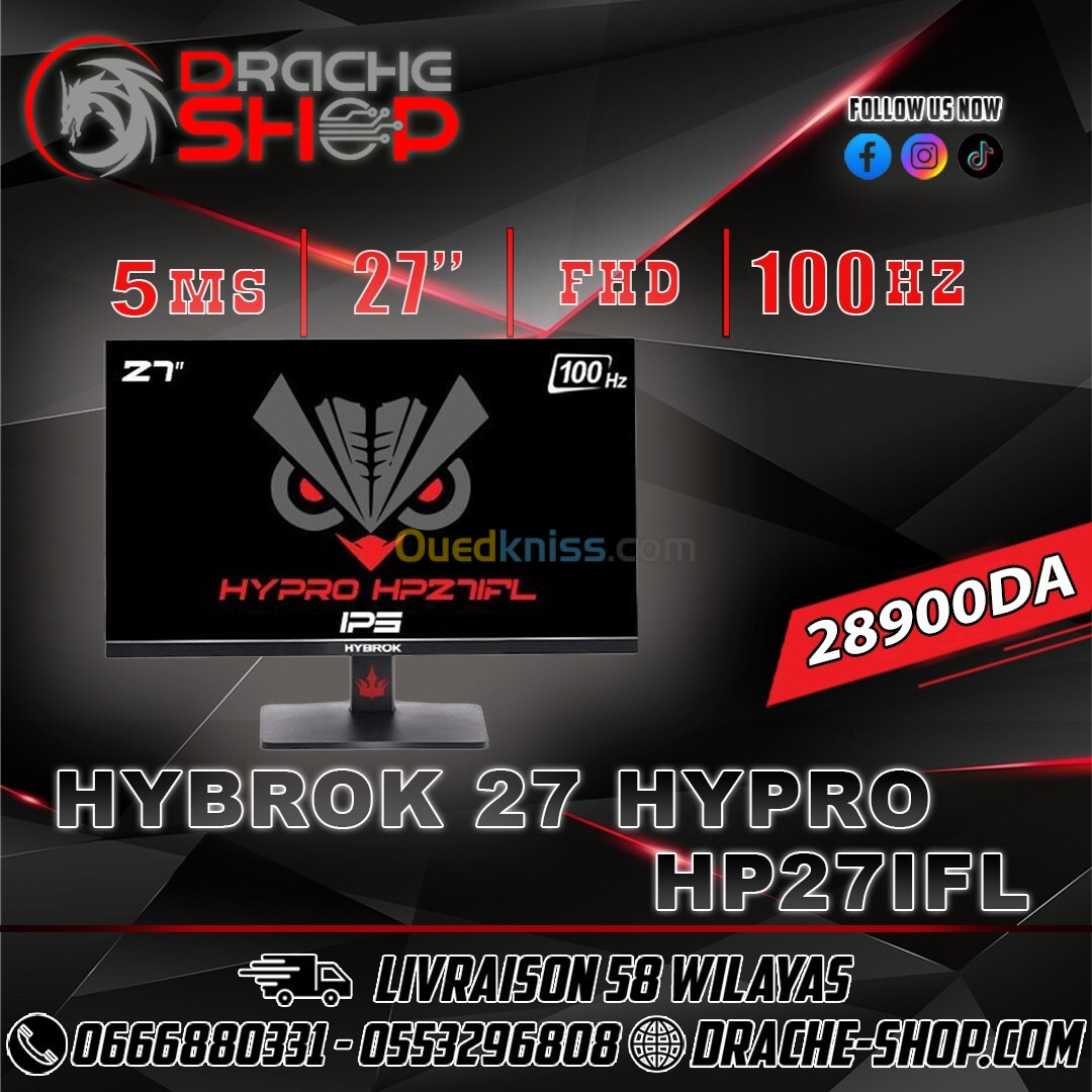 Ecran HYBROK HYPRO HP27IFL 100HZ FHD