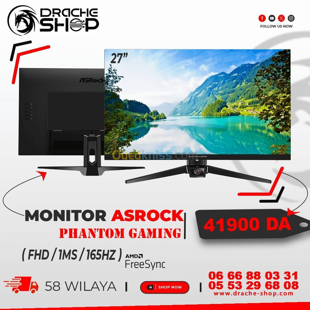 Ecran Gaming ASROCK 27 FHD IPS 165Hz 1ms