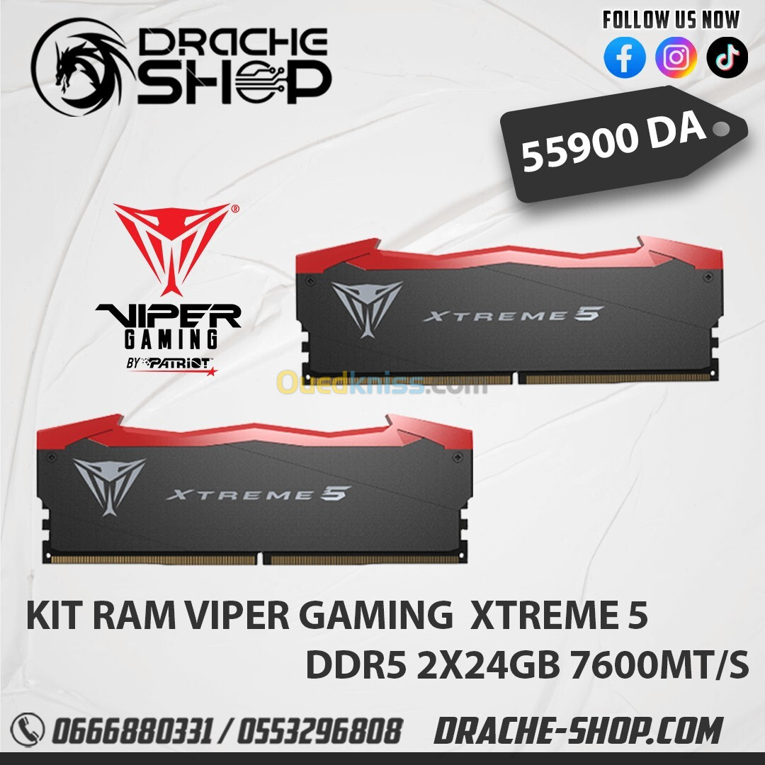 Kit RAM VIPER GAMING 48GB 2X24GB 7600MT/S DDR5