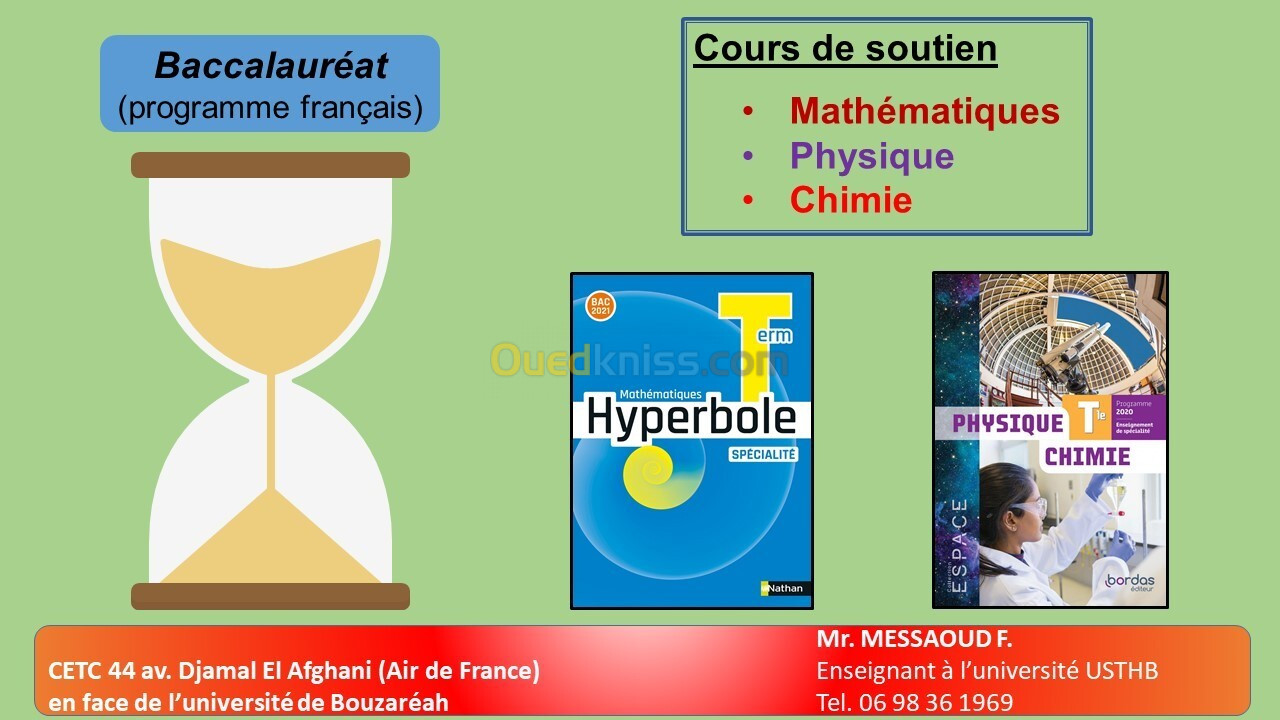 Cours de soutien en Mathématiques et Sciences Physiques (programme français)