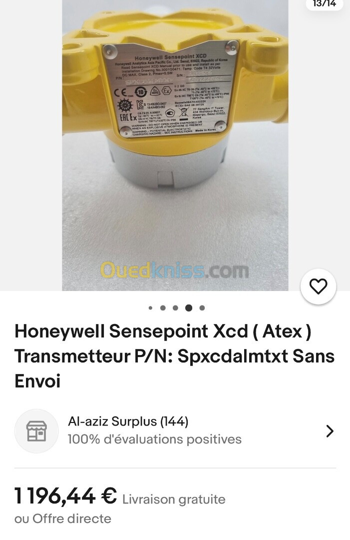 Détecteur de gaz Honeywell Sensepoint  XCD 