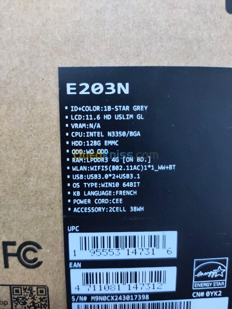 ASUS E203N INTEL N3350 04GB 128SSD 11.6P 