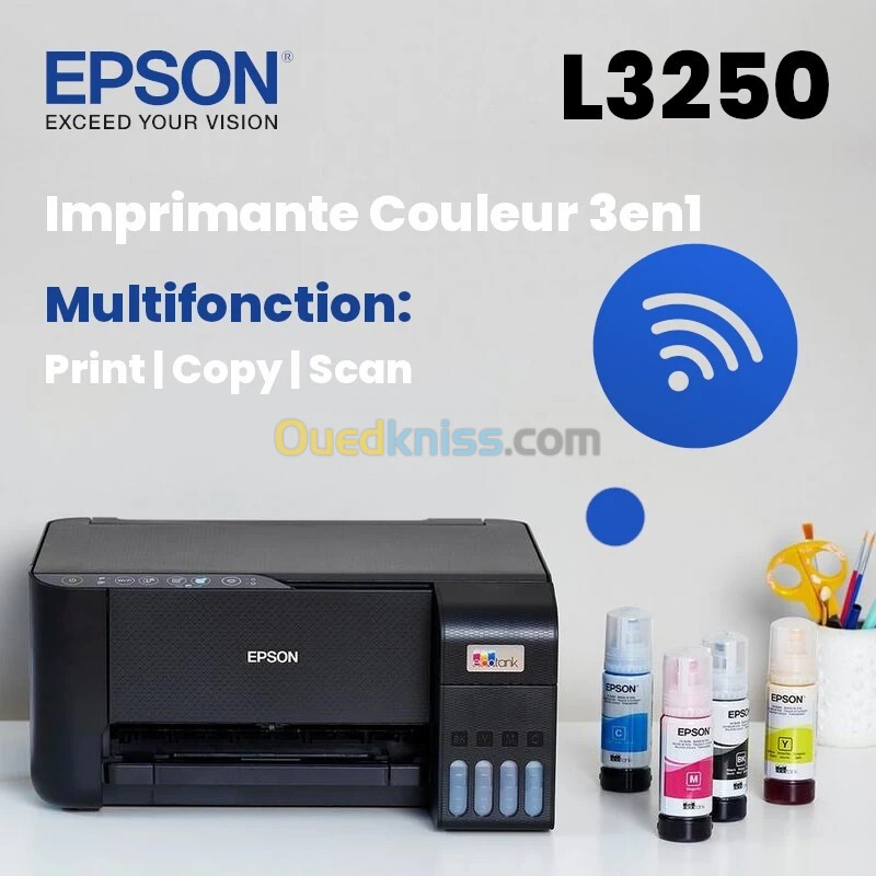 Epson EcoTank L3250 Imprimante multifonction à réservoirs Jet d'encre couleur A4-Wi-Fi-Wi-Fi Direct