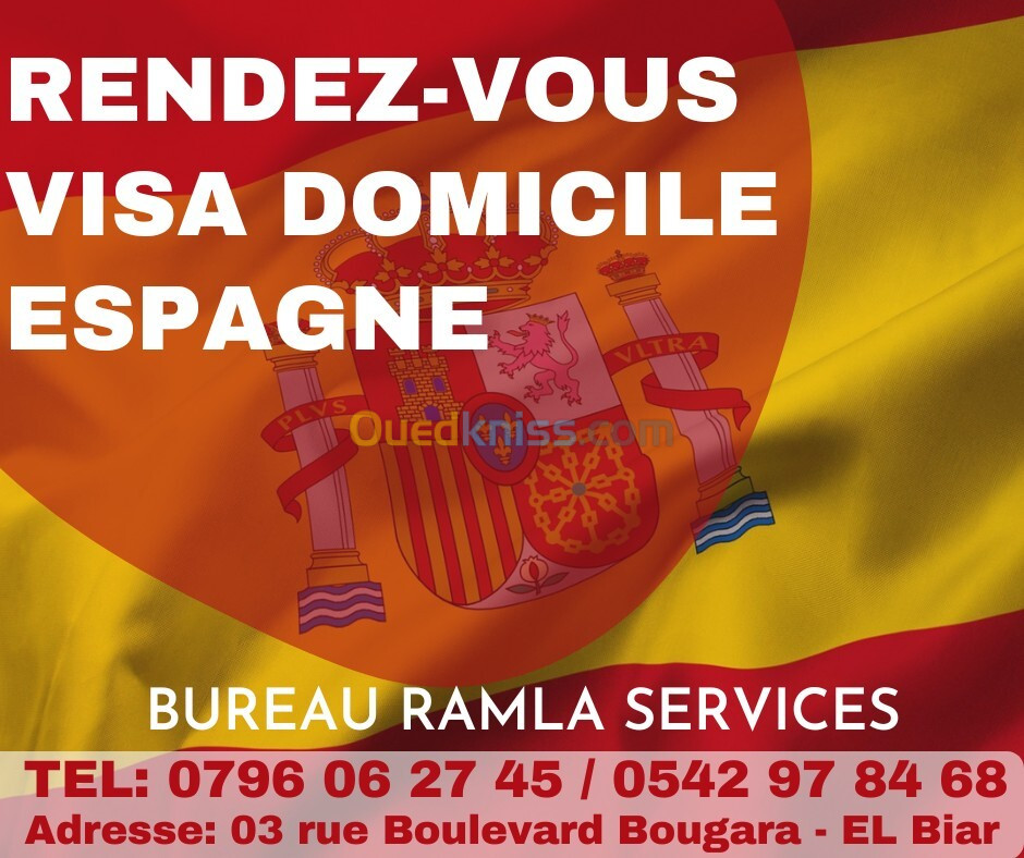 Rendez-vous Visa Espagne à Domicile