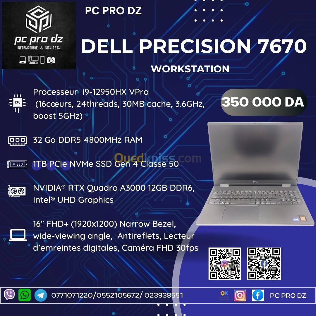 DELL Precision 7670 i9 12950HX VPro 32 Go DDR5 1 To SSD Gen 4 RTX Quadro A3000 12 Go