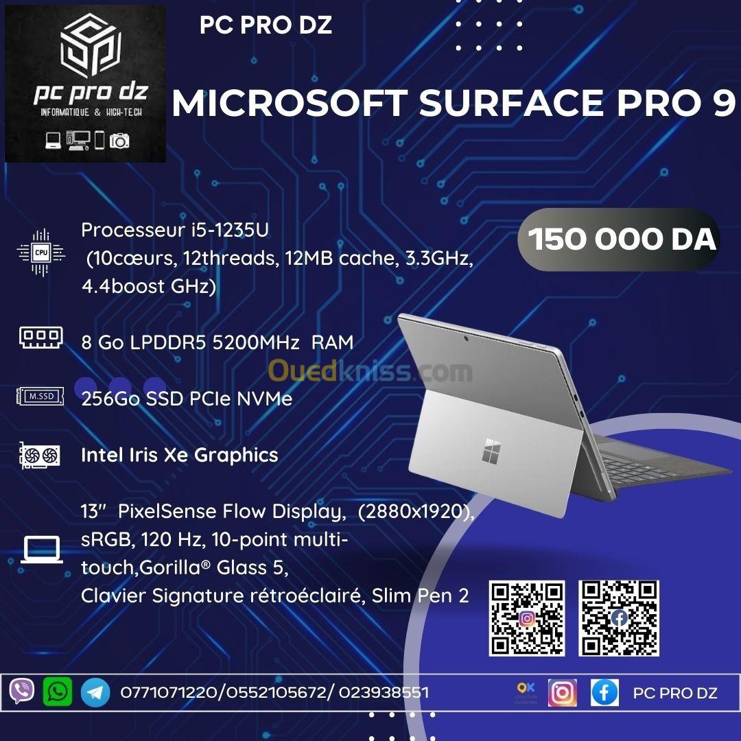 Microsoft Surface PRO 9 i5 1235U 8 Go LPDDR5 256 Go SSD PCIe NVMe 13 PixelSense Intel Iris Xe 