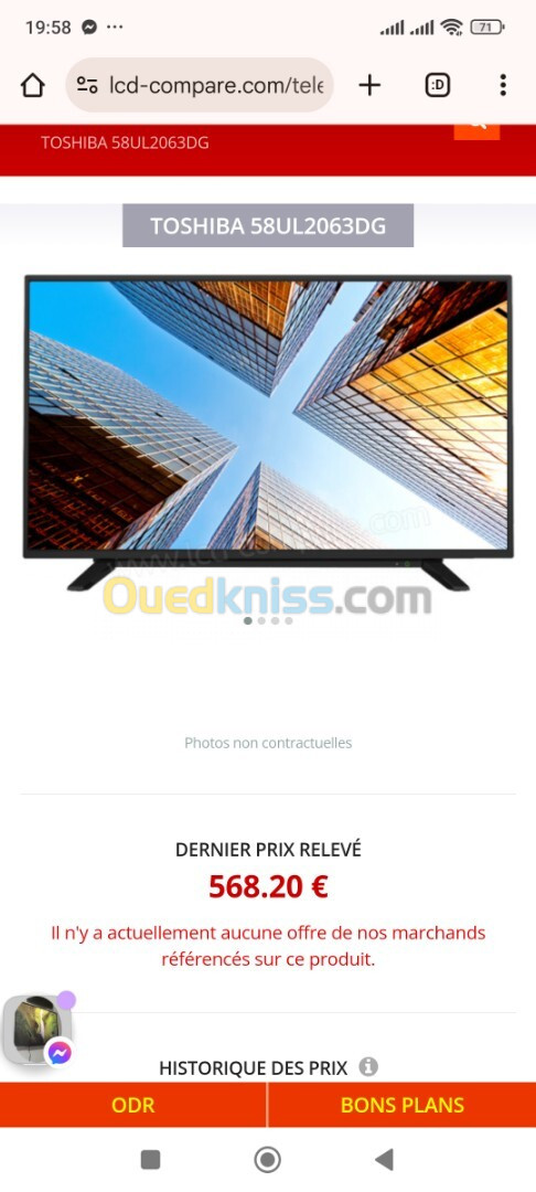 Tv thoshiba 58 pouce 4k smart 