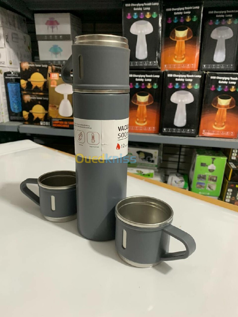 Ensemble Thermos avec 3 tasses thermique 500ml en acier inoxydable