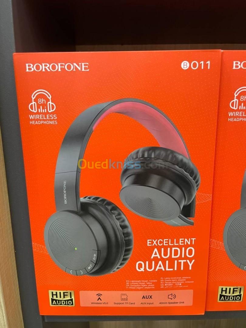 Casque bluetooth BOROFONE BO11 noir et bleu