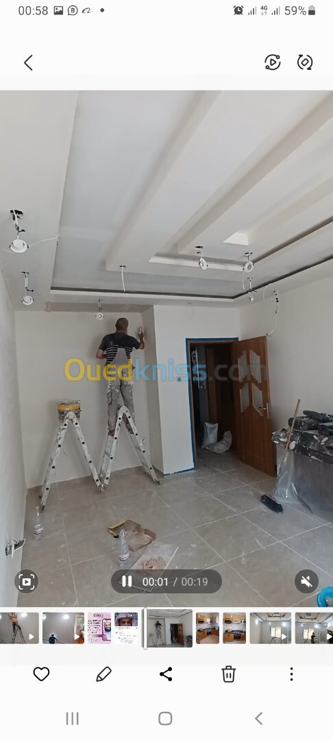 Placo platre,  faux plafond 