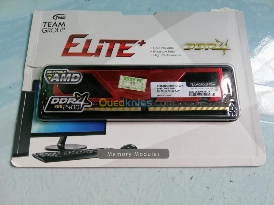 Mémoire SDRAM Team Group Elite+ 16 (2x8) Go DDR4 2400 TPRD48G2400HC16BK