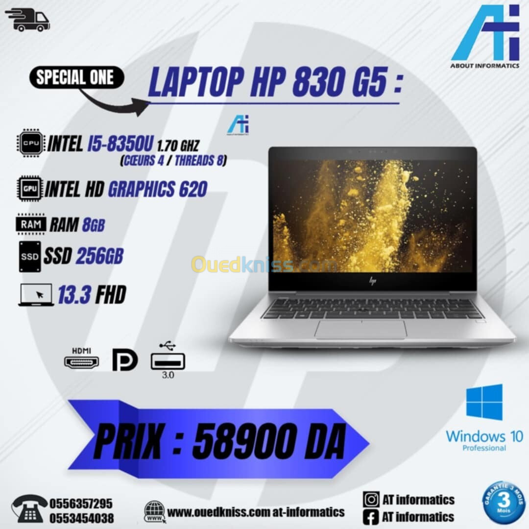 LAPTOP HP 830 G5 I5 8EM 8GB RAM 256GB SSD 