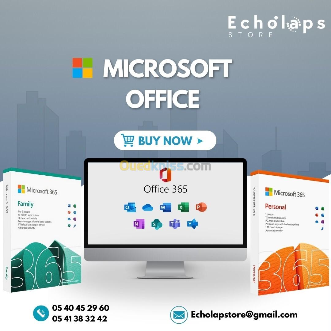 Microsoft office 365  A vie 05 Appareils mac/windows/IOS/Android  