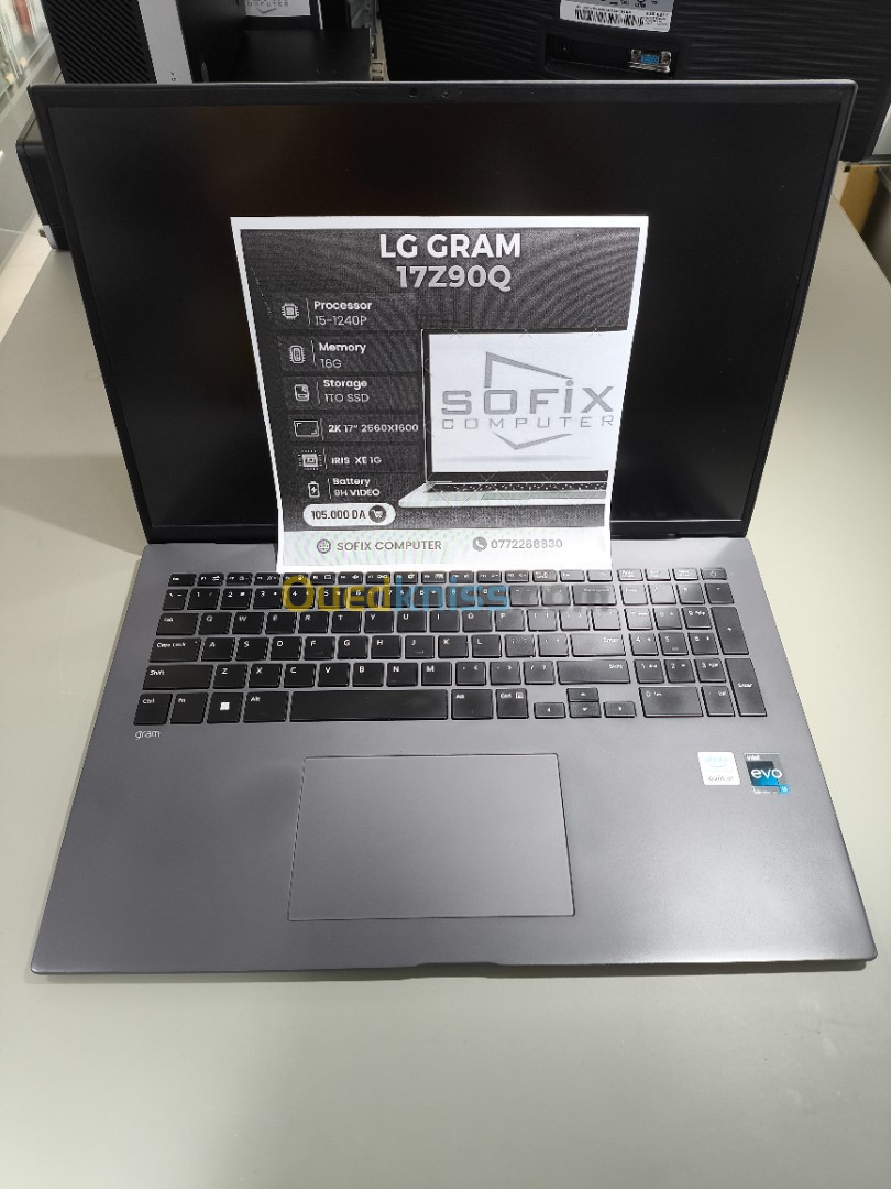 LAPTOP LG  17Z90Q GRAM I5-1240P  16G  1T SSD 17' 