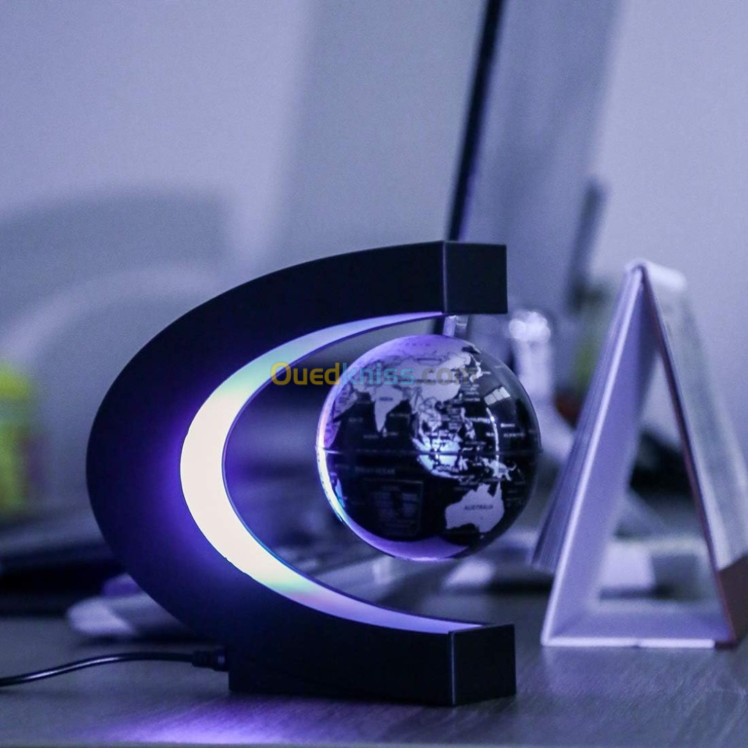 Globe flottant magnétique en lévitation Cadeaux Décor de bureau technologiques avec lumière LED