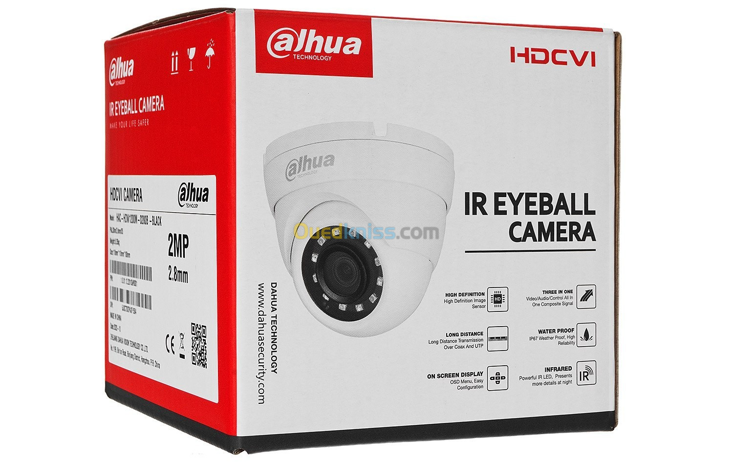 CAMERA MINI DOME METALIQUE 2 MEGAPIXEL HDW1200MP DAHUA TECHNOLOGY