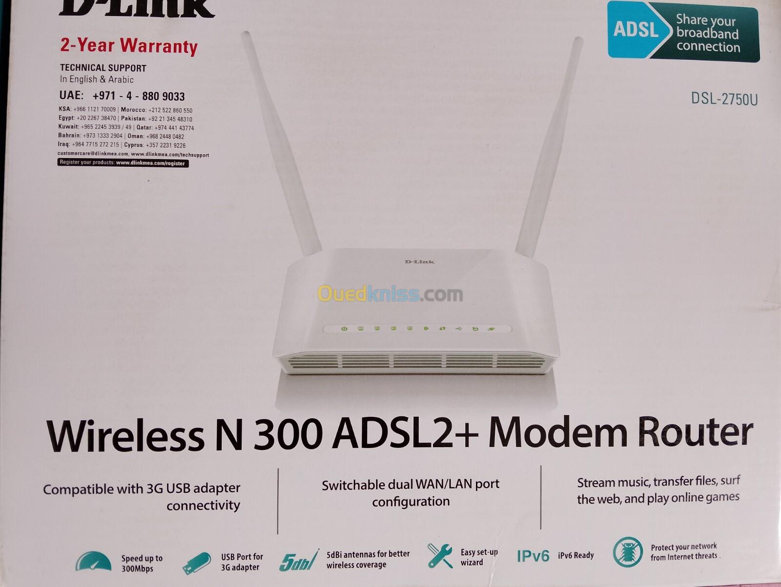 Modem-Routeur DLINK DSL-2750U à saisir